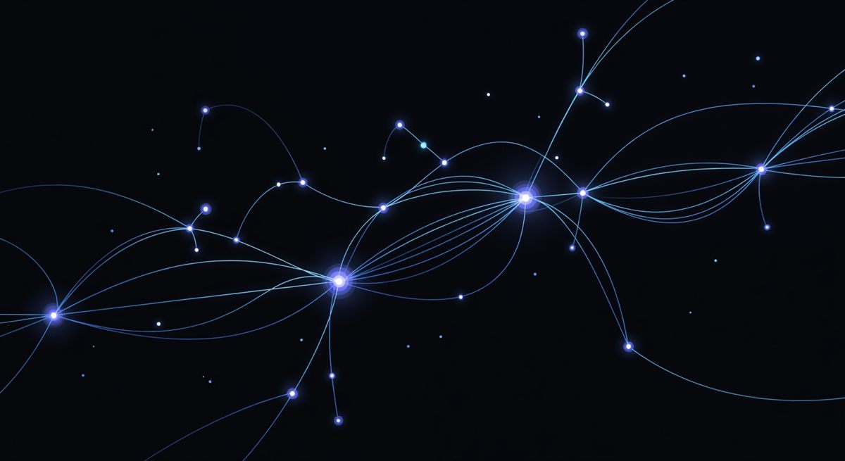 Glowing node constellation on dark background